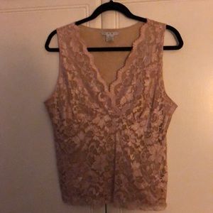Pink Lace Stretchy Top